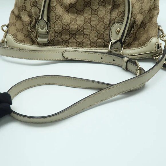 GUCCI Sukey Brown Cloth Satchel 389-030725 - Picture 7 of 12